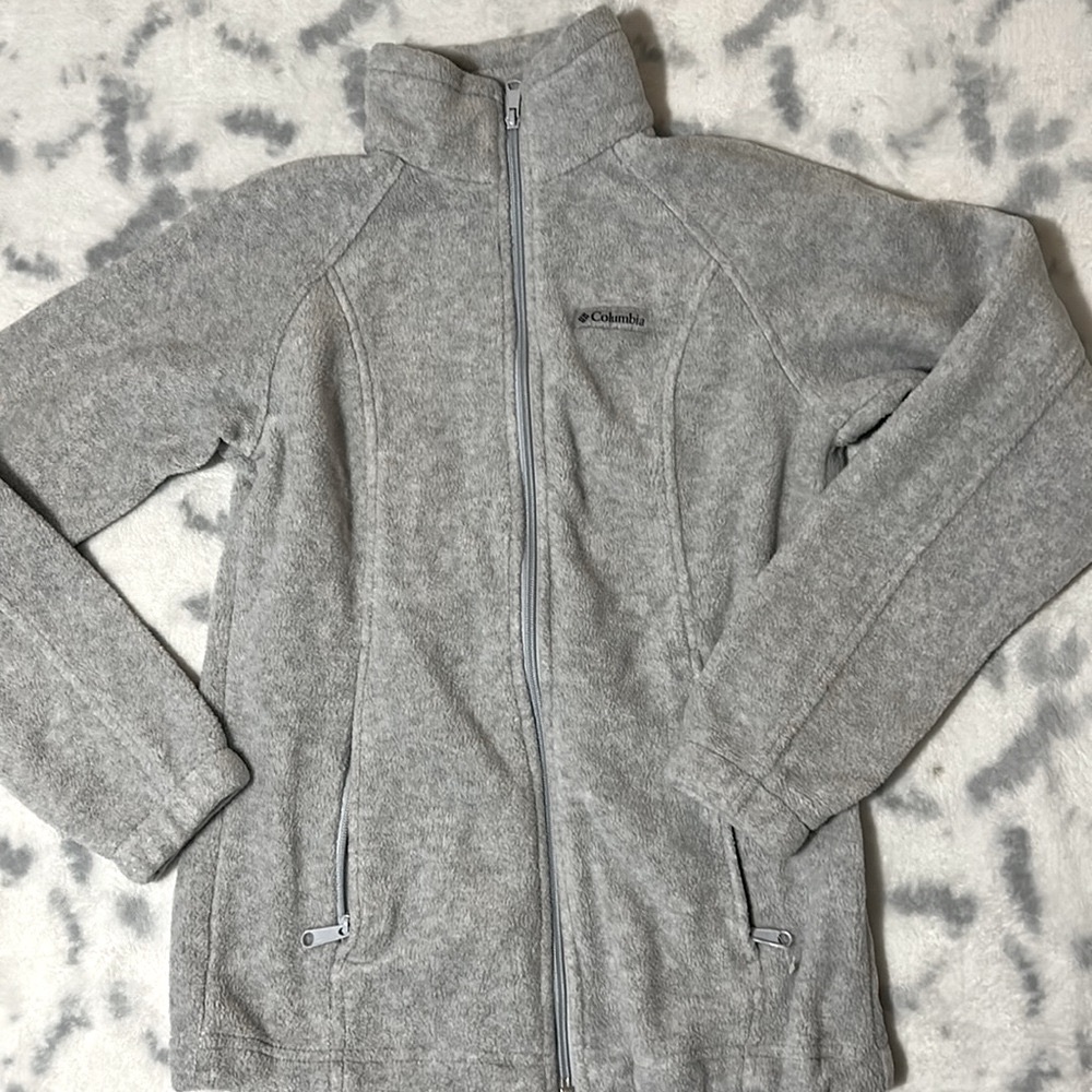 Women's Columbia Benton Springs Zip-Front Fleece Jacket, Size Small, Light Grey